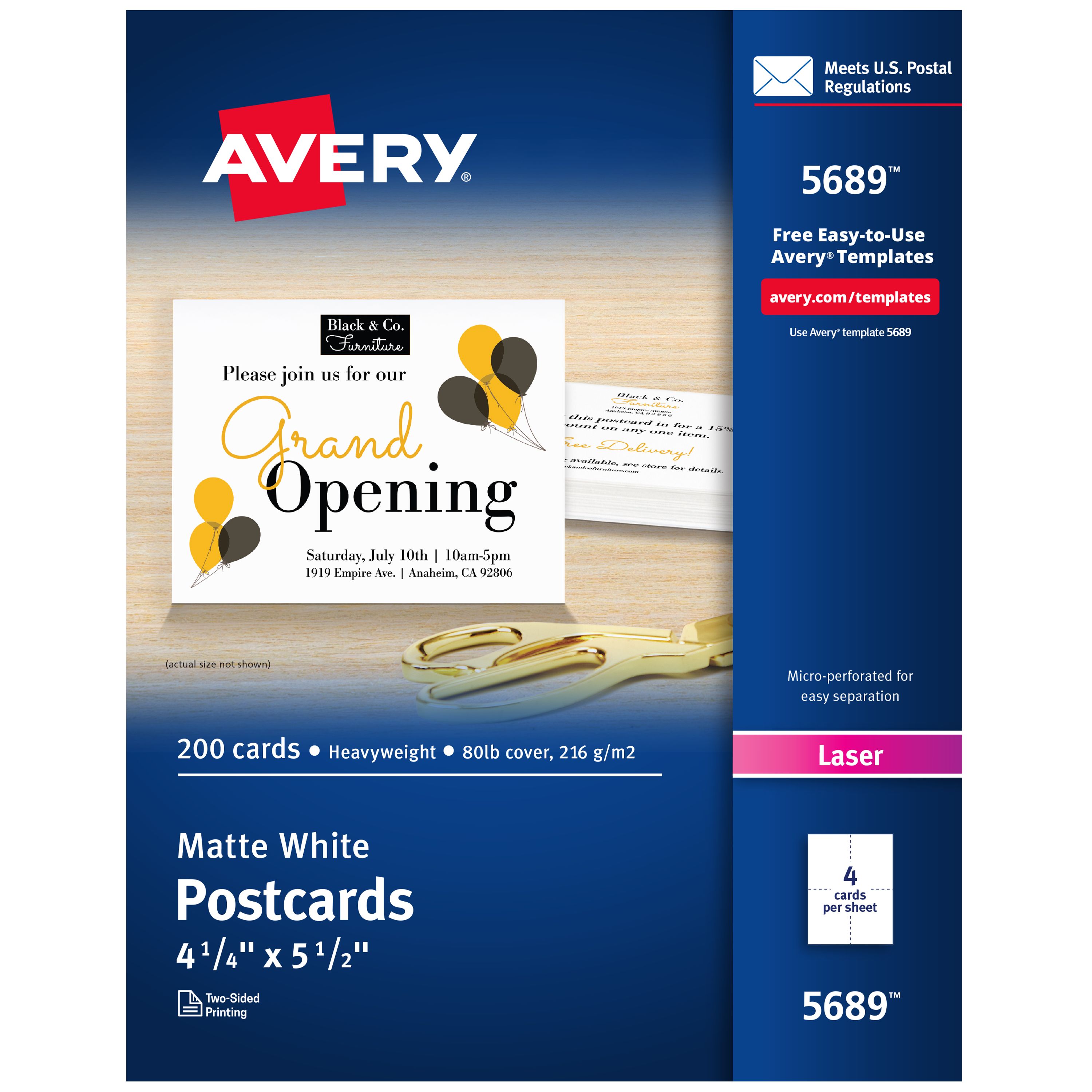 Avery® Postcards, 4-1/4 x 5-1/2