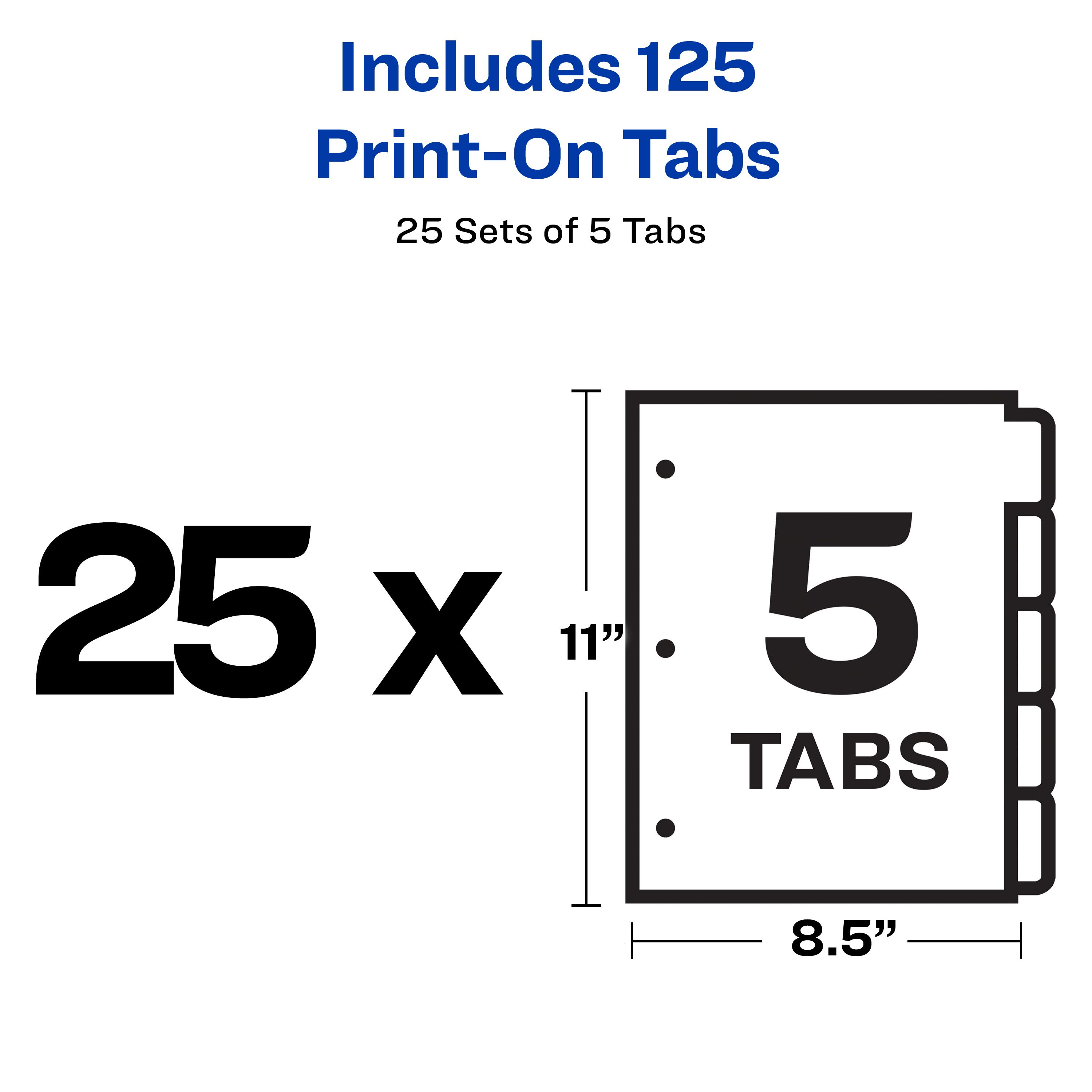 Avery print on dividers 25 sets 11517 avery avery