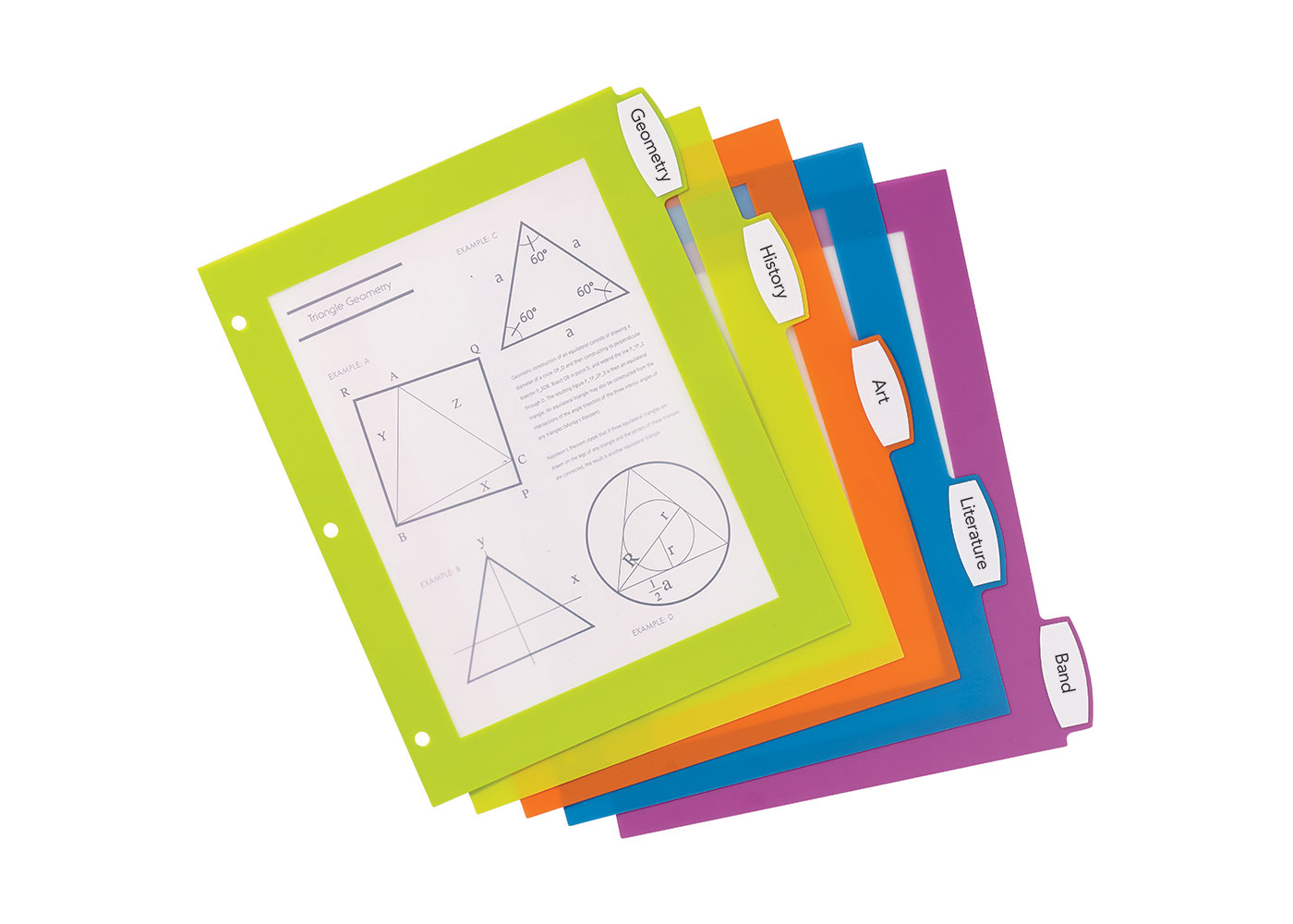 Avery binder dividers labeled for school or office use