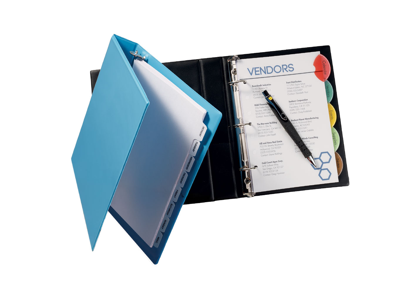 Custom printed Avery divider tabs with personalized labels