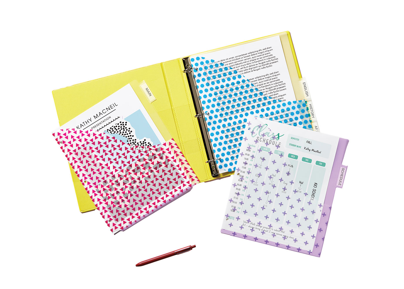 A variety of Avery dividers
