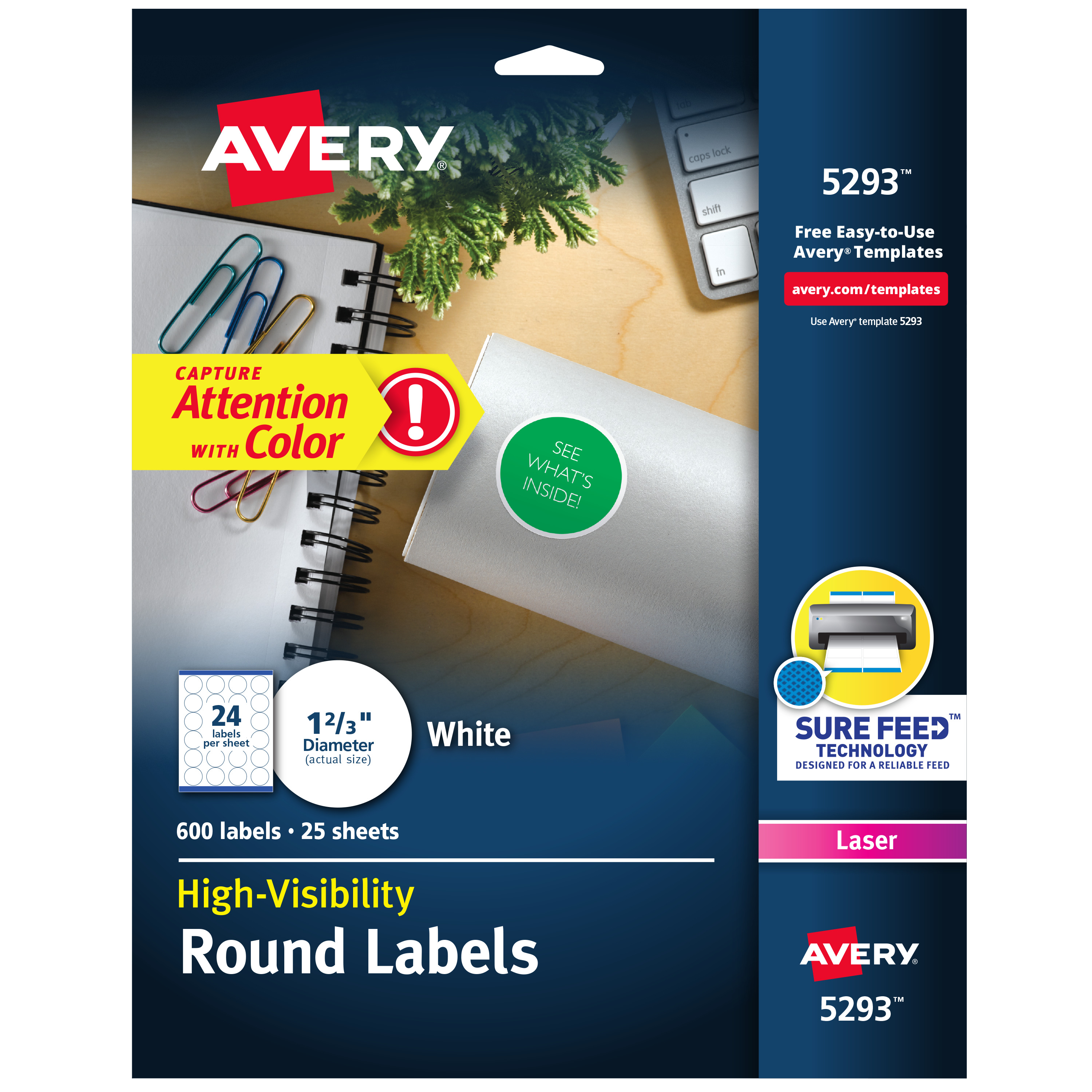 Avery High-Visibility Labels 1-2/3