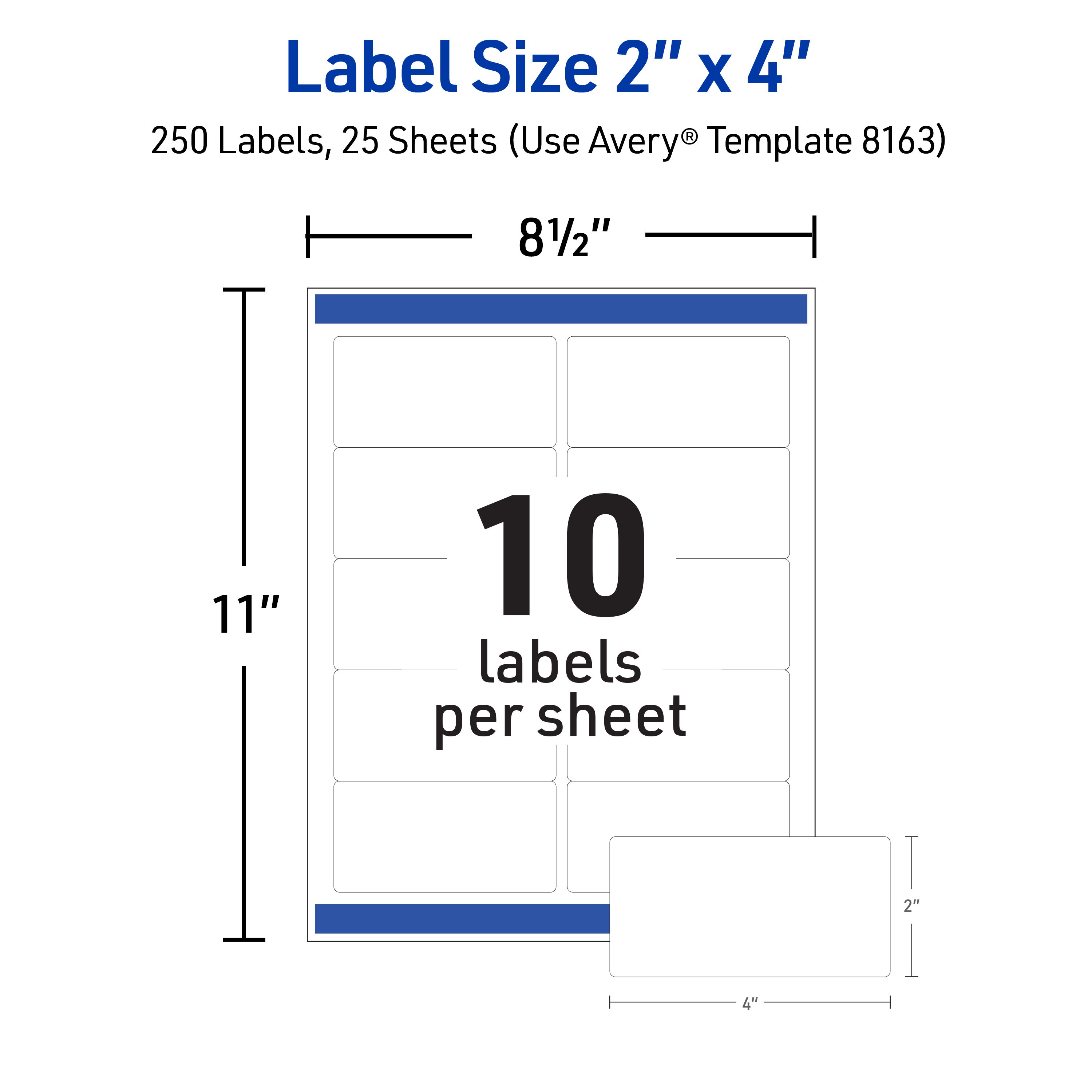 Avery Inkjet Shipping Labels – 2" X 4" – TrueBlock Technology – 250/Pack (8163)
