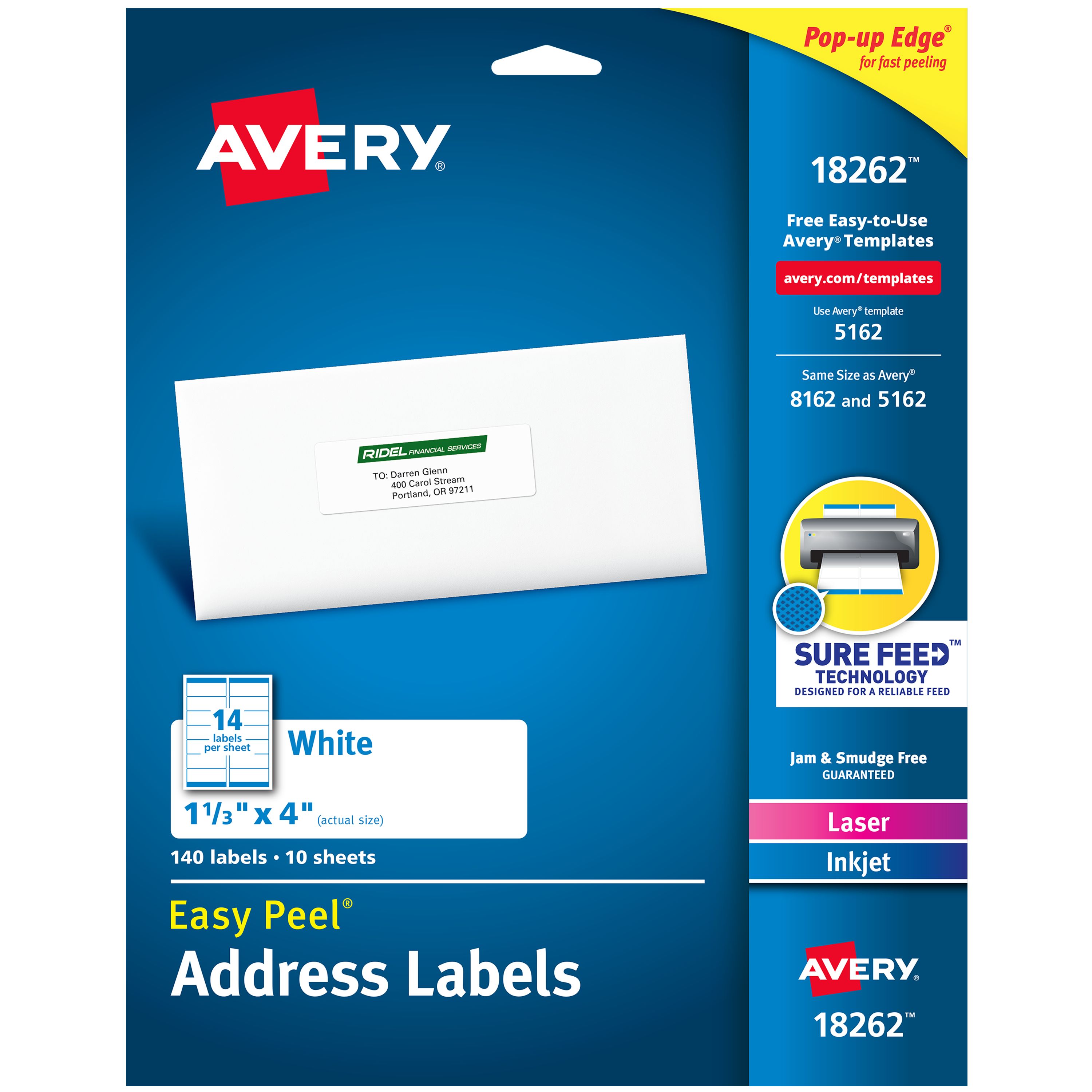 Avery Easy Peel Address Labels 1-1/3