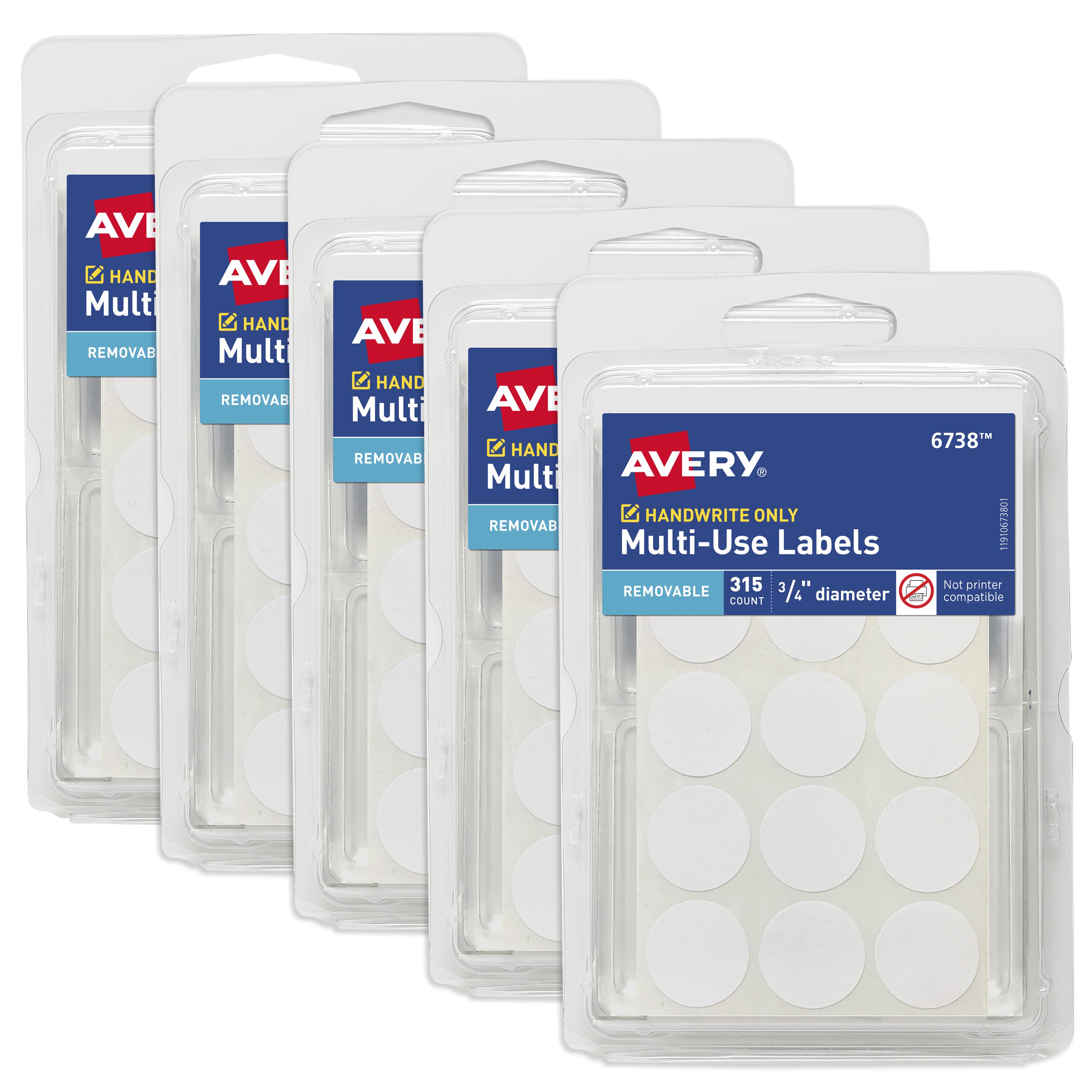 Avery® Multi-Use Removable Labels, 3/4