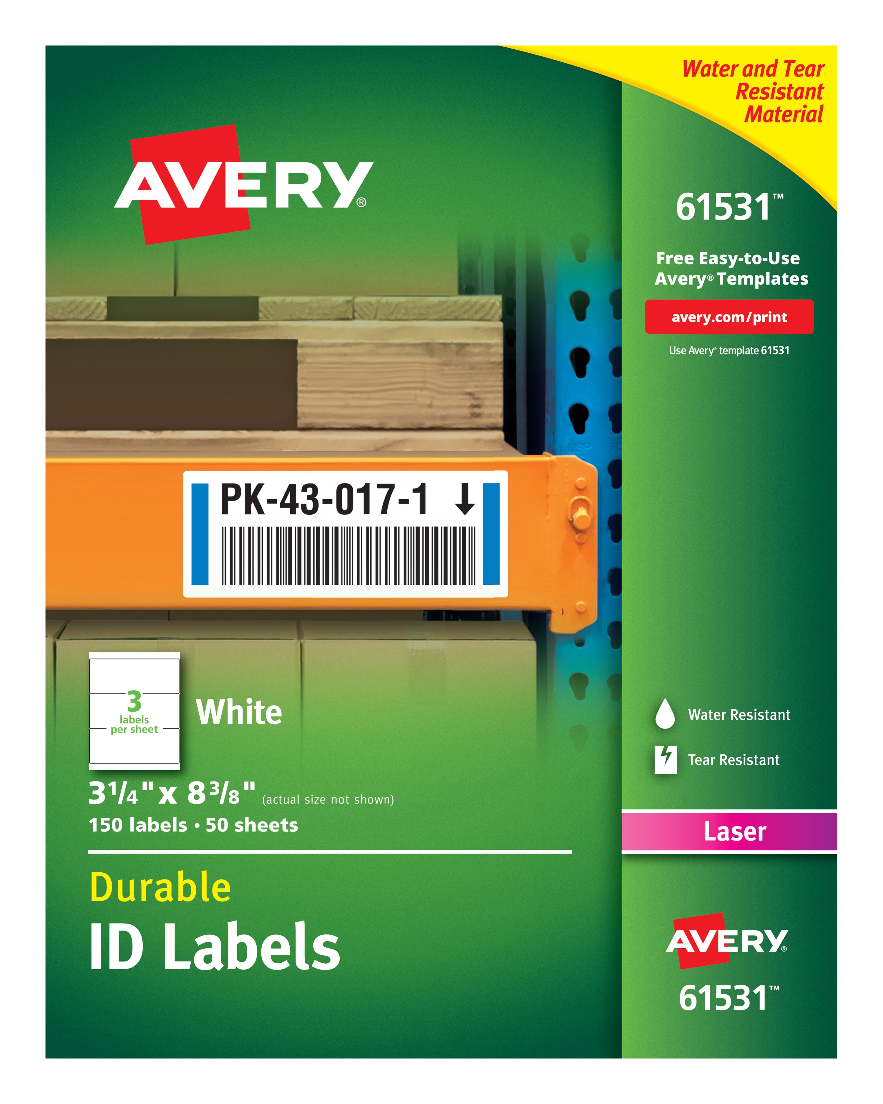 Avery Durable Id Labels Permanent Adhesive Labels Avery