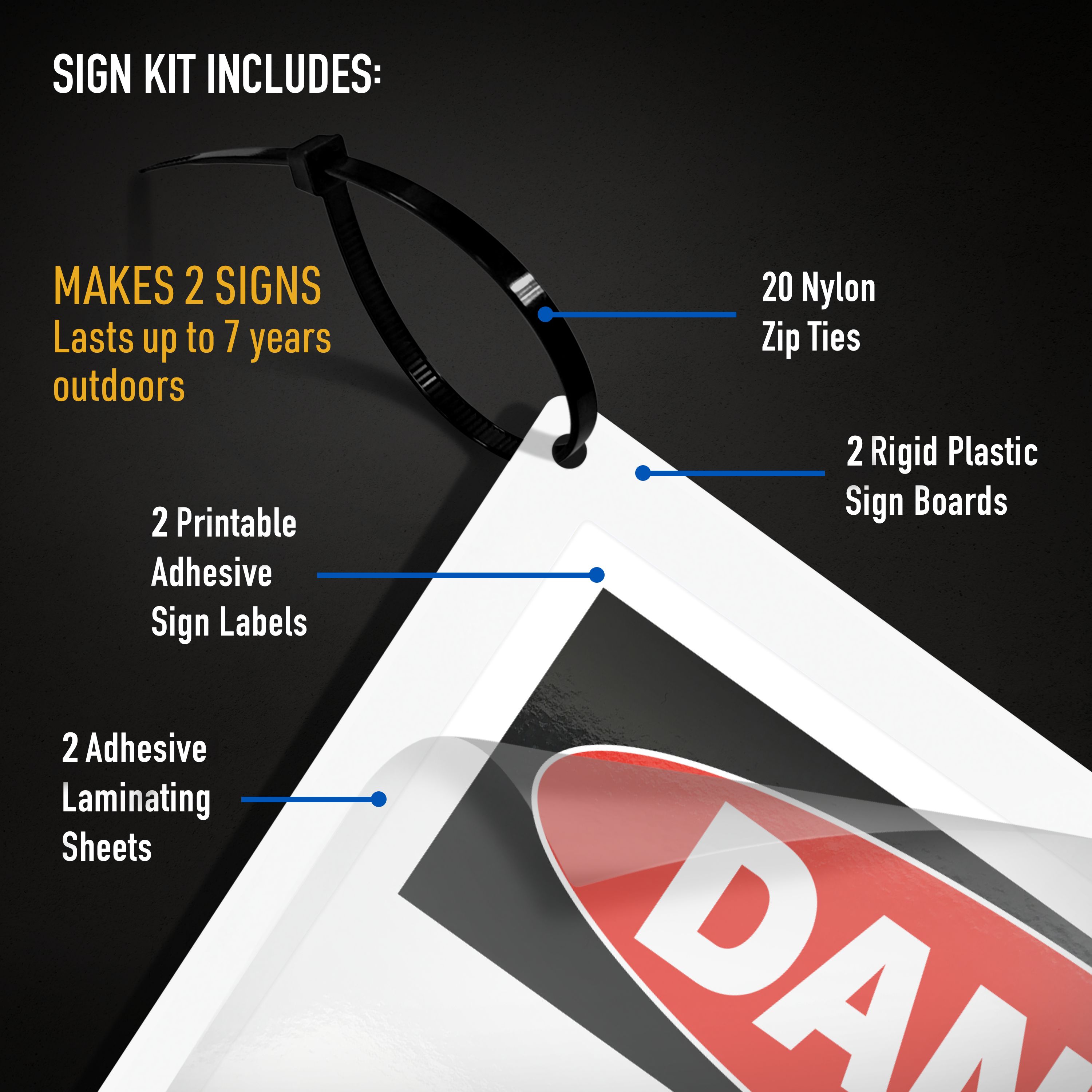 White Printable Plastic Custom Sign Kit, 2 Signs 61570 | Avery | Avery