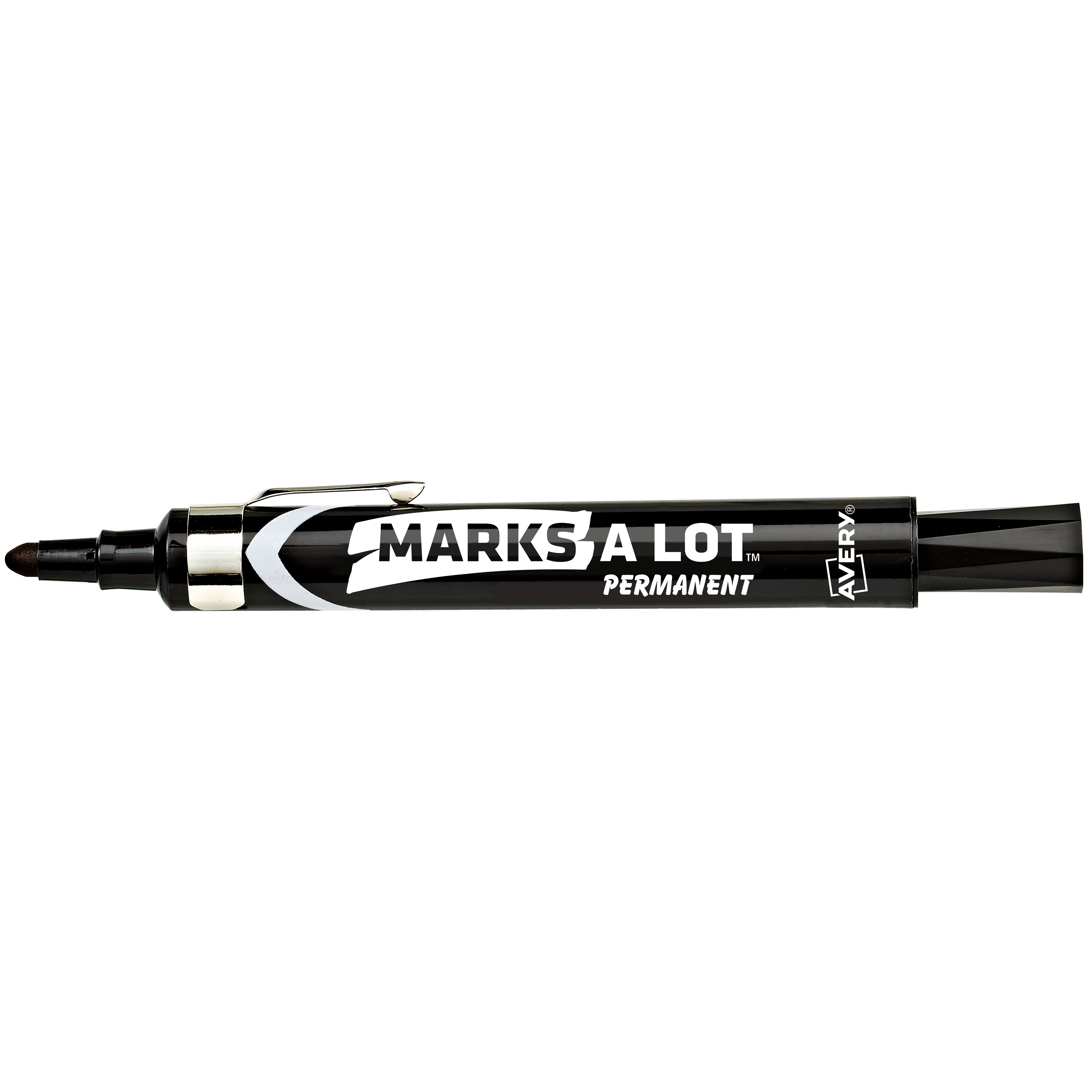 Marks-A-Lot Permanent Marker, Large Desk-Style, Bullet Tip, 1 Black ...