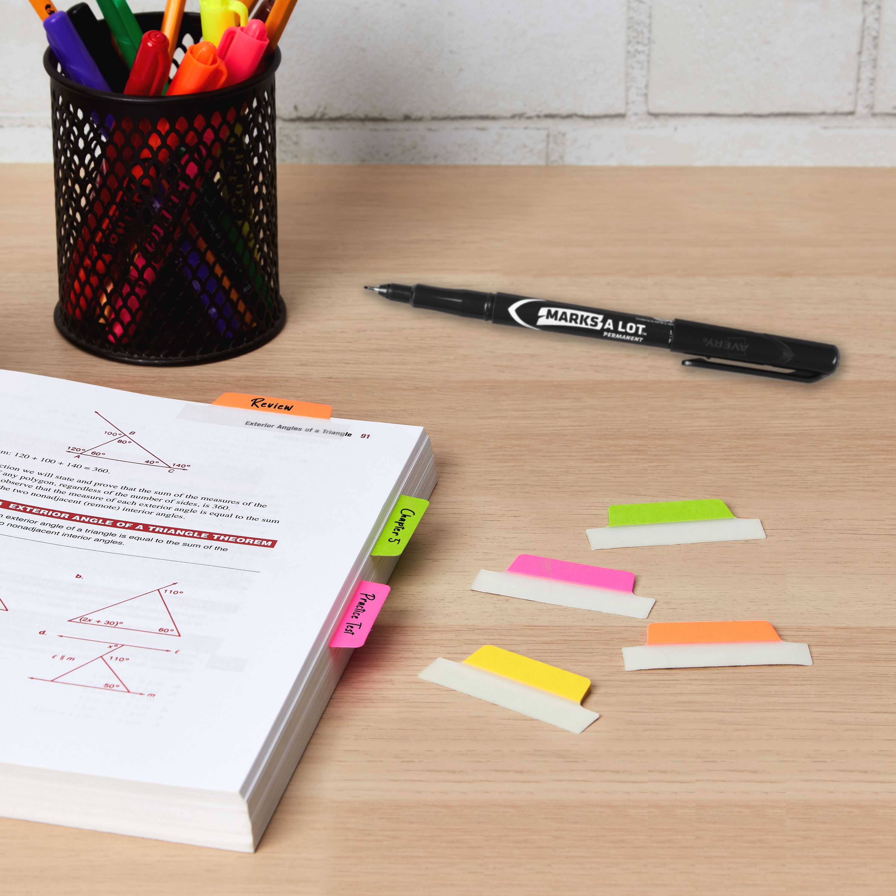 Ultra Tabs®, Neon, 24 Margin Tabs, 2.5