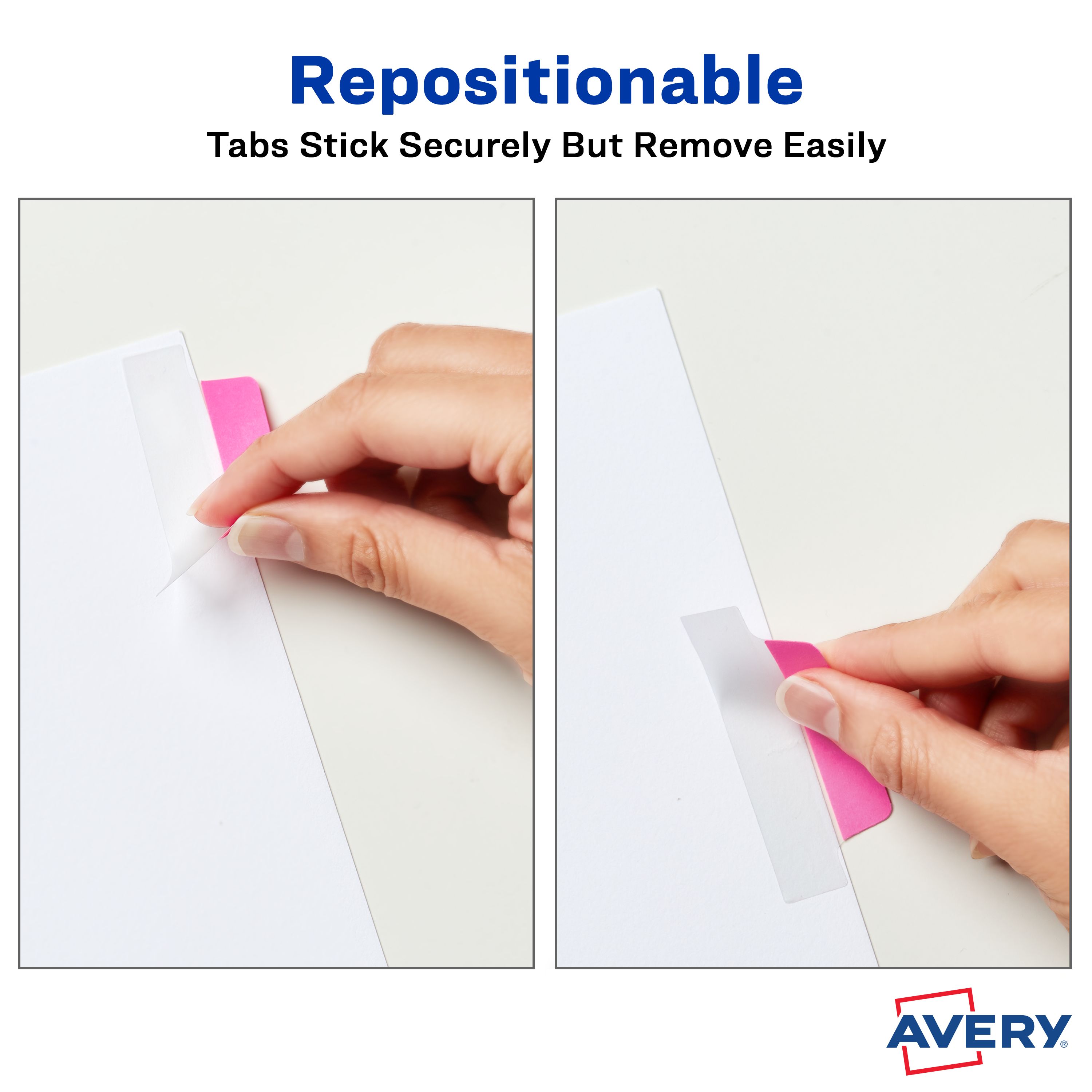 Avery Ultra Tabs Repositionable Margin Tabs 24 Tabs 6 TabsSet Clear Film White Paper Tabs 24 Pack - Office Depot