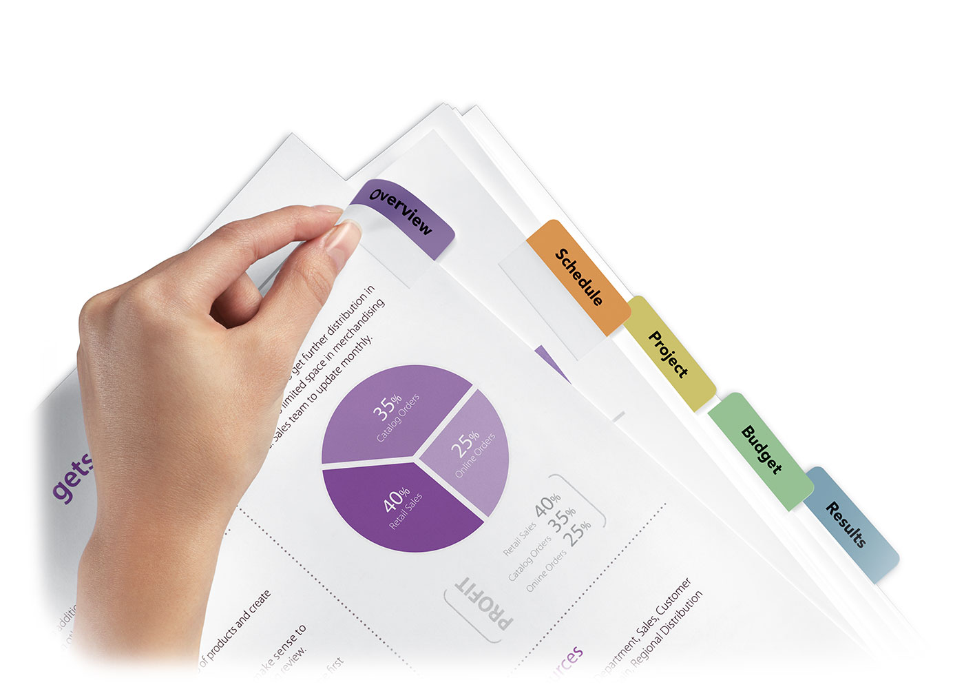 Printable Avery tabs customized with matching binder labels for business use