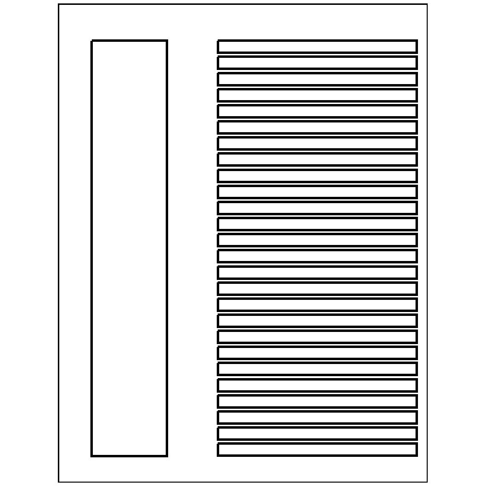 Template for Avery 11125 Ready Index Table of Contents, AZ