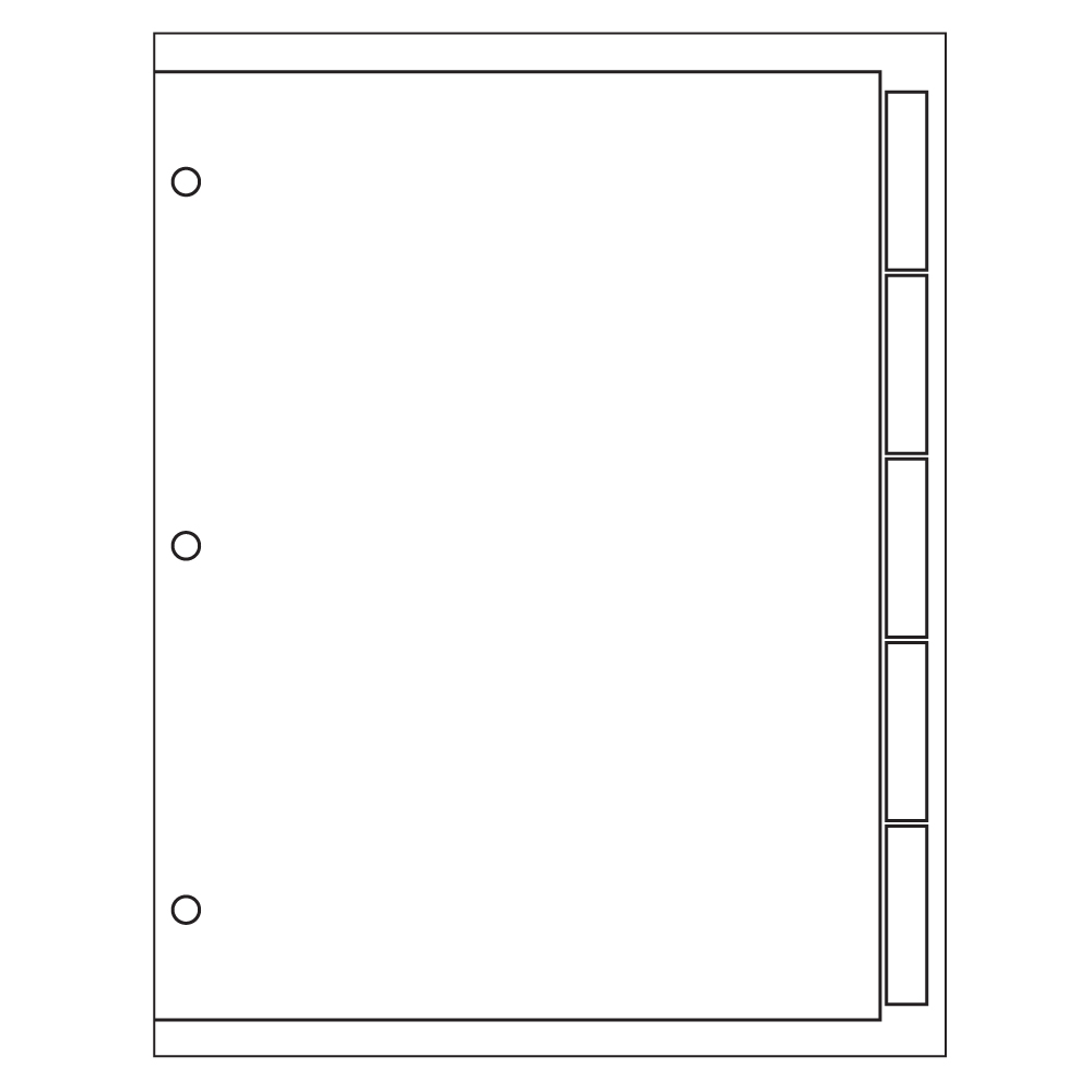 Template for Avery 11525 Print-On Wide Format Dividers, 5-Tab | Avery.com