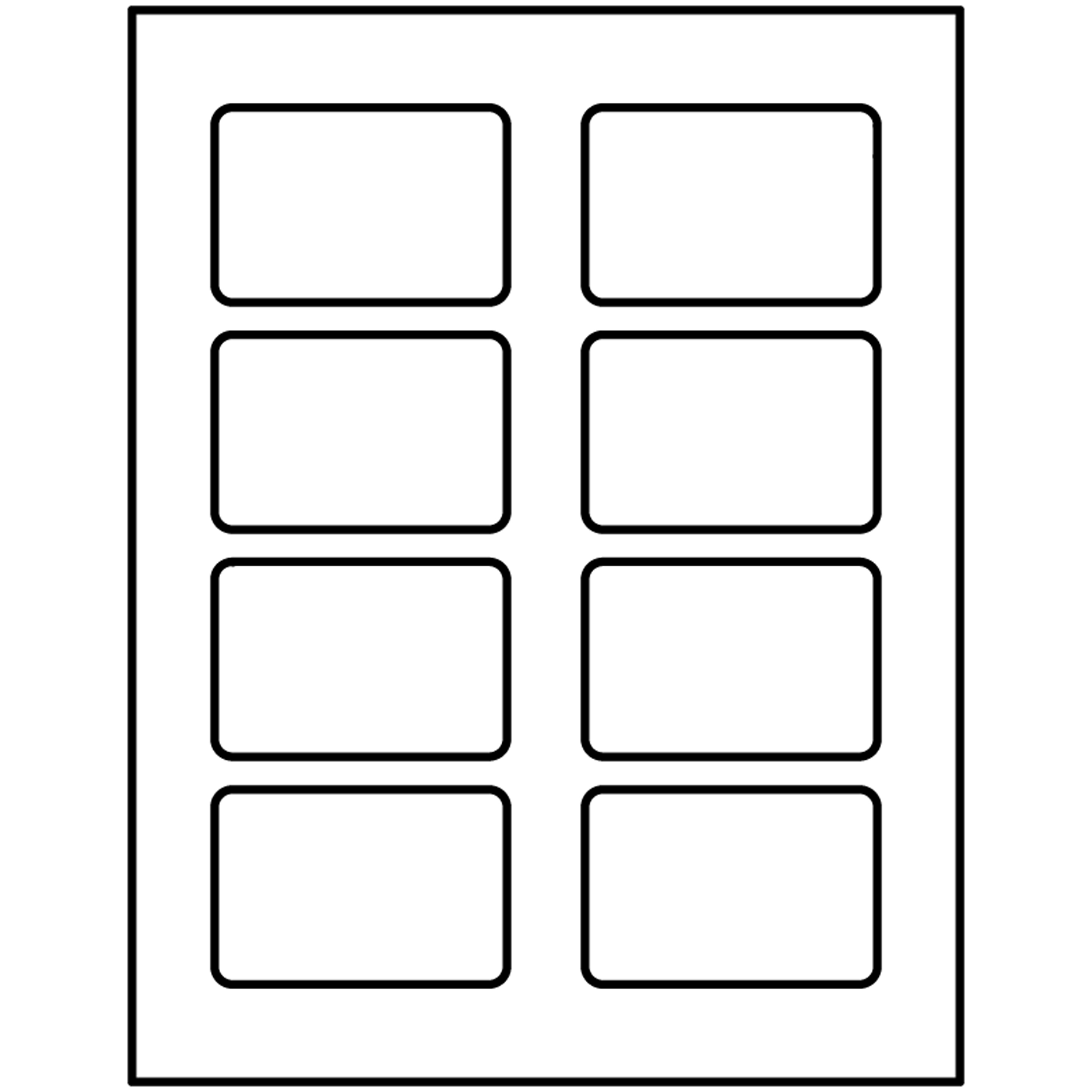 Template for Avery Presta® 22890 Rectangle Labels 2" x 3"