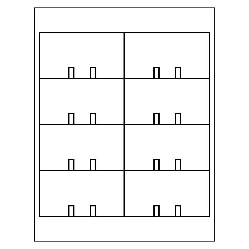 Template for Avery 5385 Small Rotary Cards 21/6" x 4"