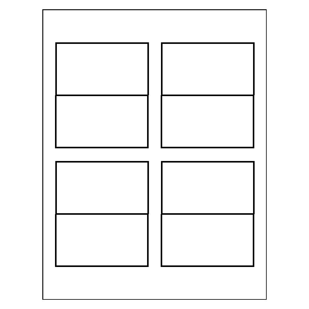 Template for Avery 5820 Folded Business Cards 2" x 31/2"