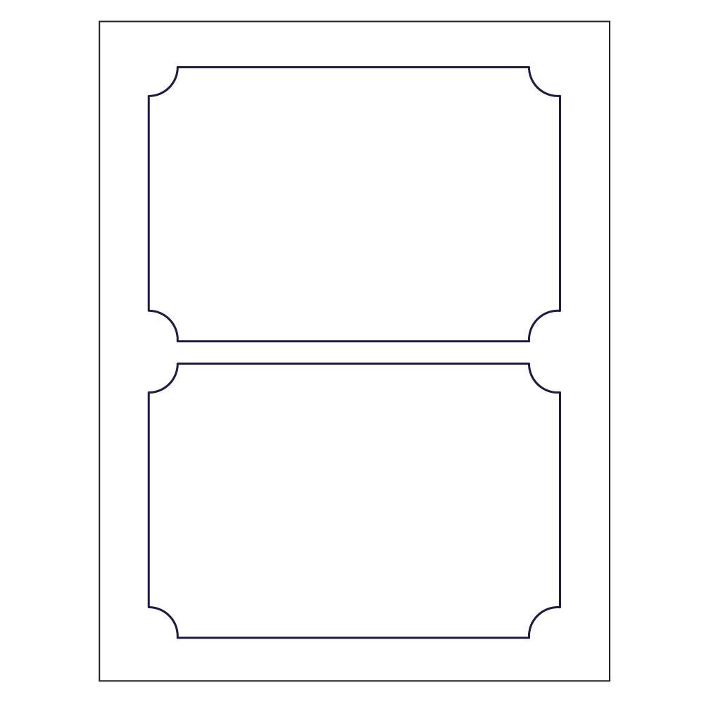 Template for Avery 72437 Classic Shape Labels 2-1/2