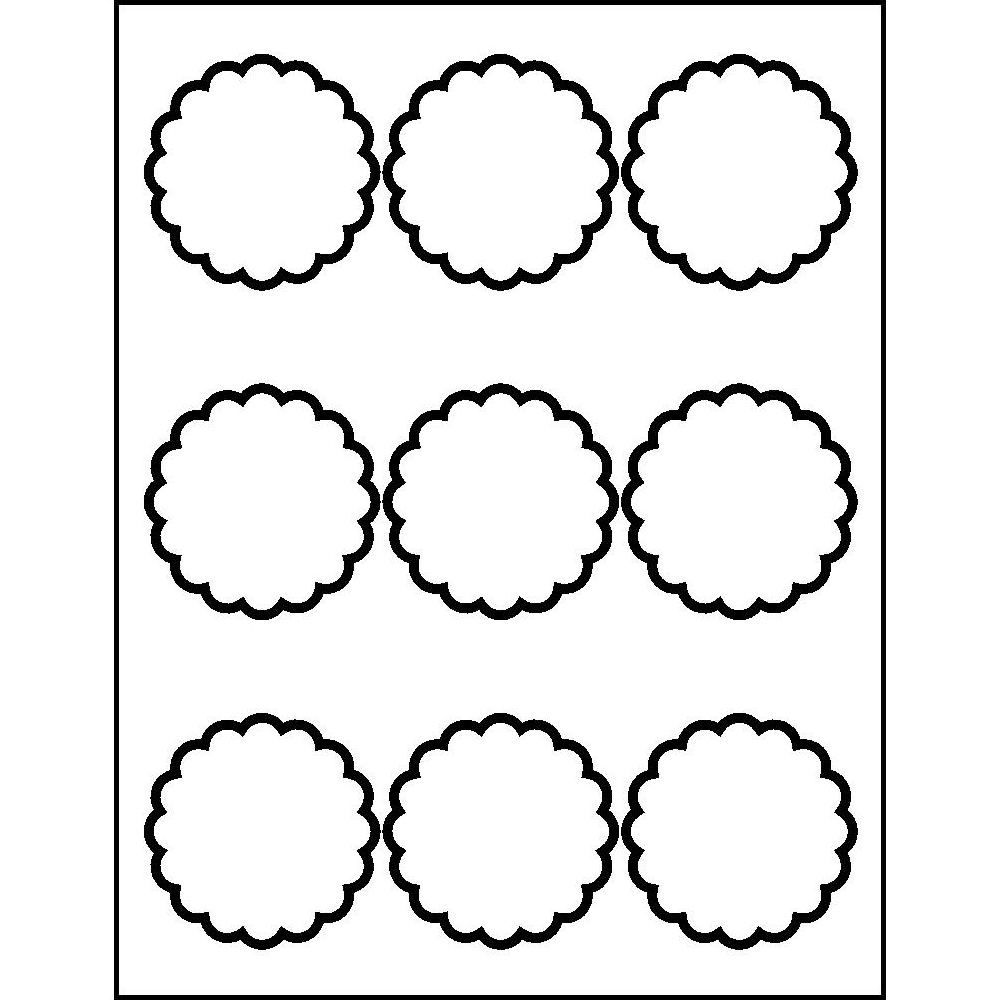 Template for Avery 8214 Pearlized Round Scallop Labels 2-1/2" diameter ...