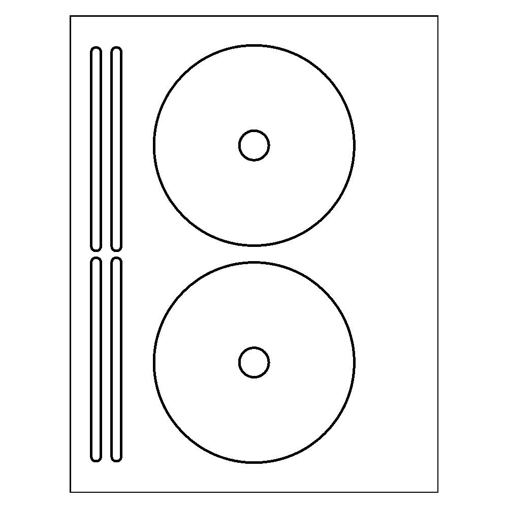 Template for Avery 8960 Glossy Full-Face CD Labels 8-1/2