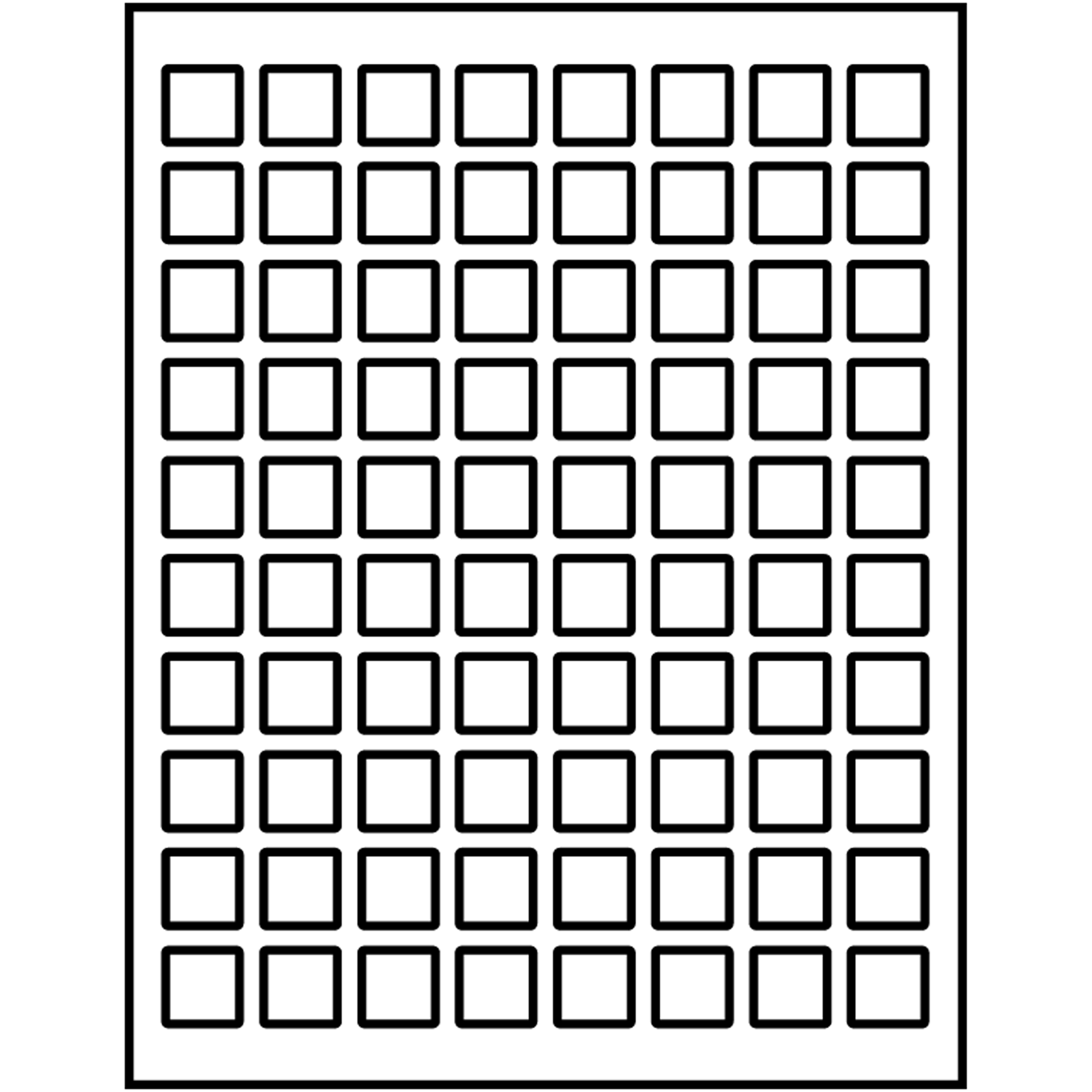 Template for Avery Presta® 94102 Square Labels 3/4" x 3/4"