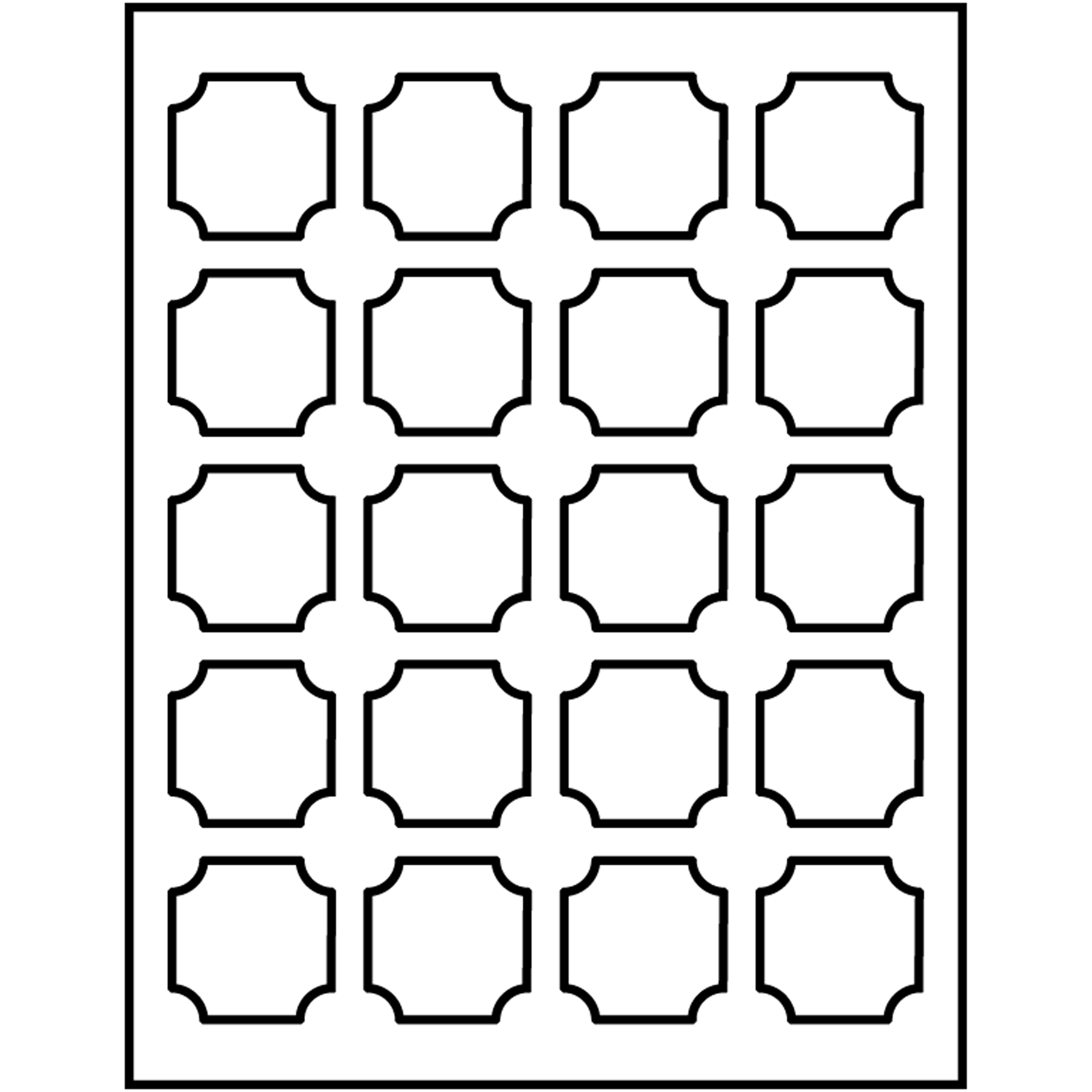 Template for avery presta 94110 square scalloped labels 1 5 8 x 1 5 8