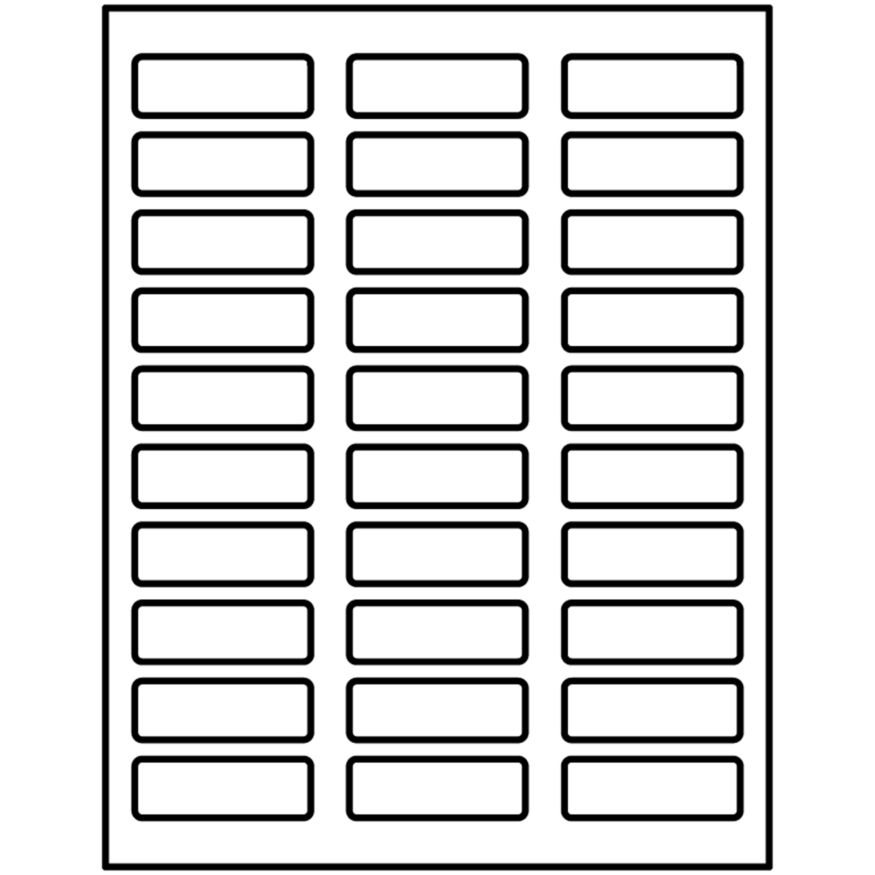 Template for Avery Presta® 94216 Rectangle Labels 3/4