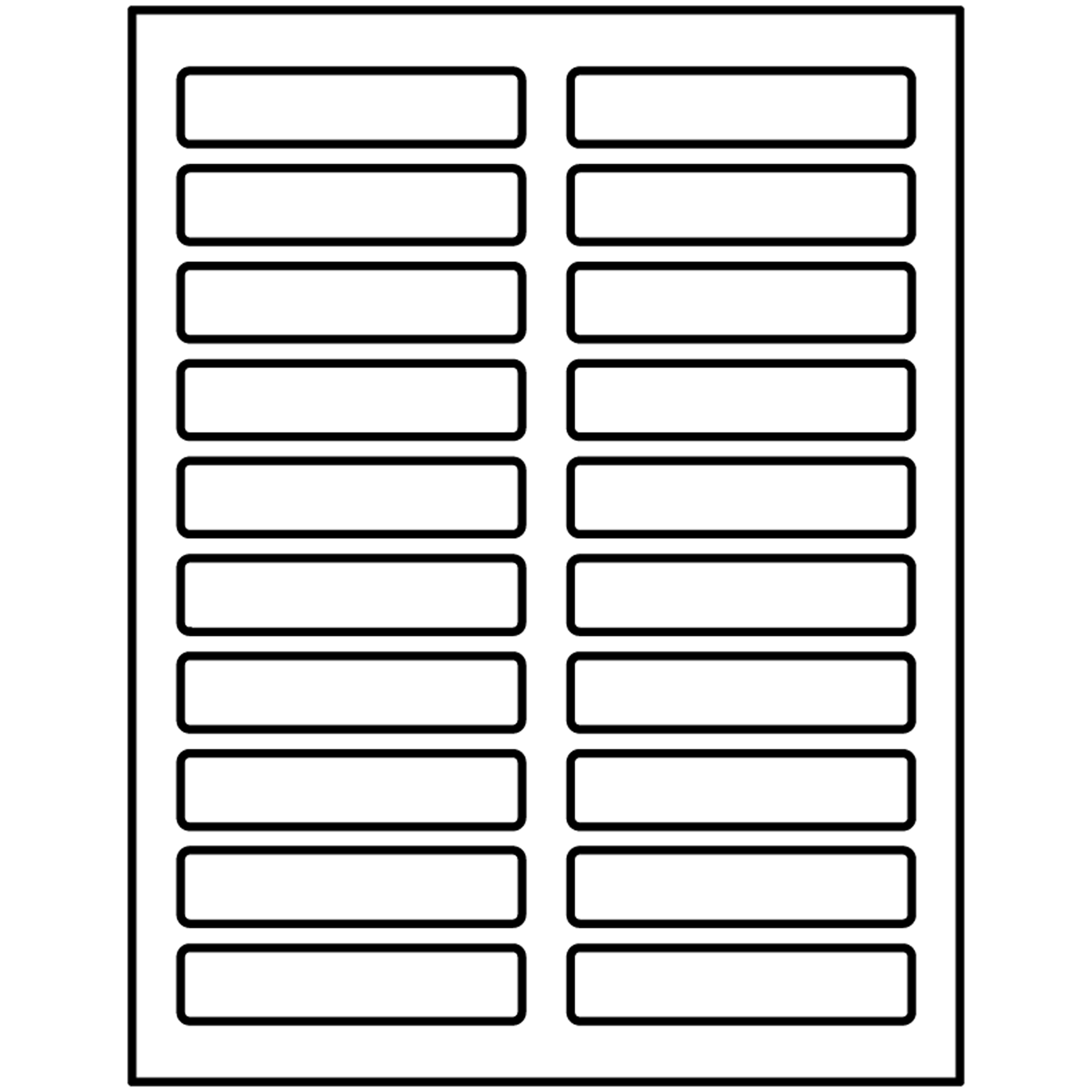 Template for Avery Presta® 94217 Rectangle Labels 3/4