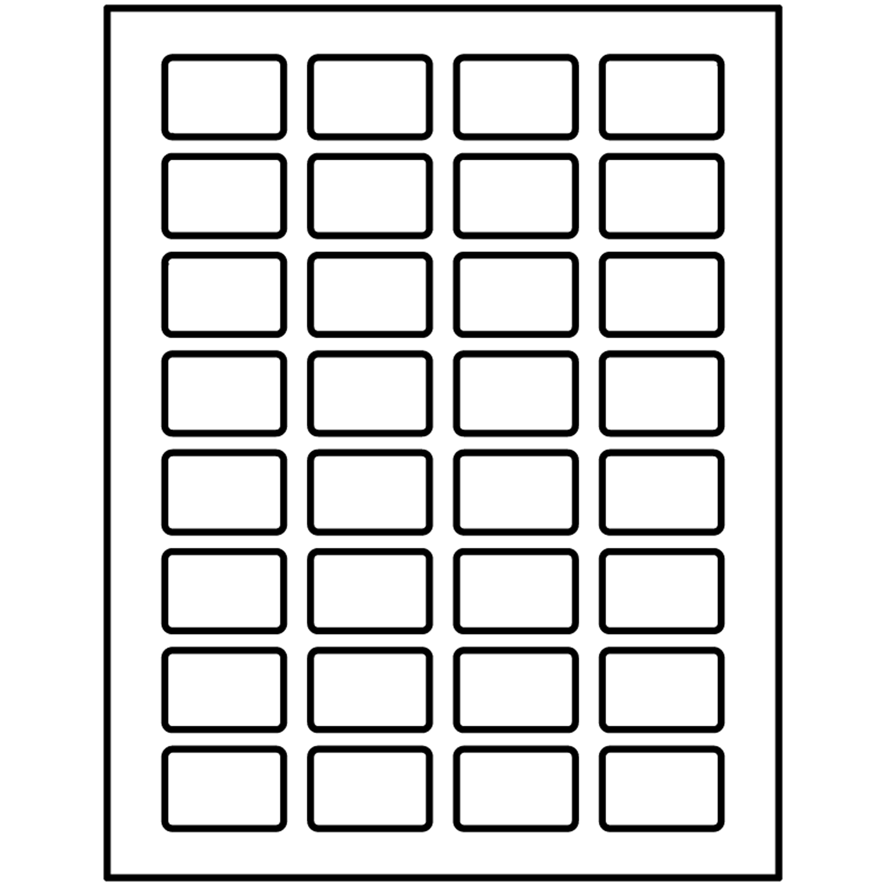 Template for Avery Presta® 94219 Rectangle Labels 1" x 11/2"