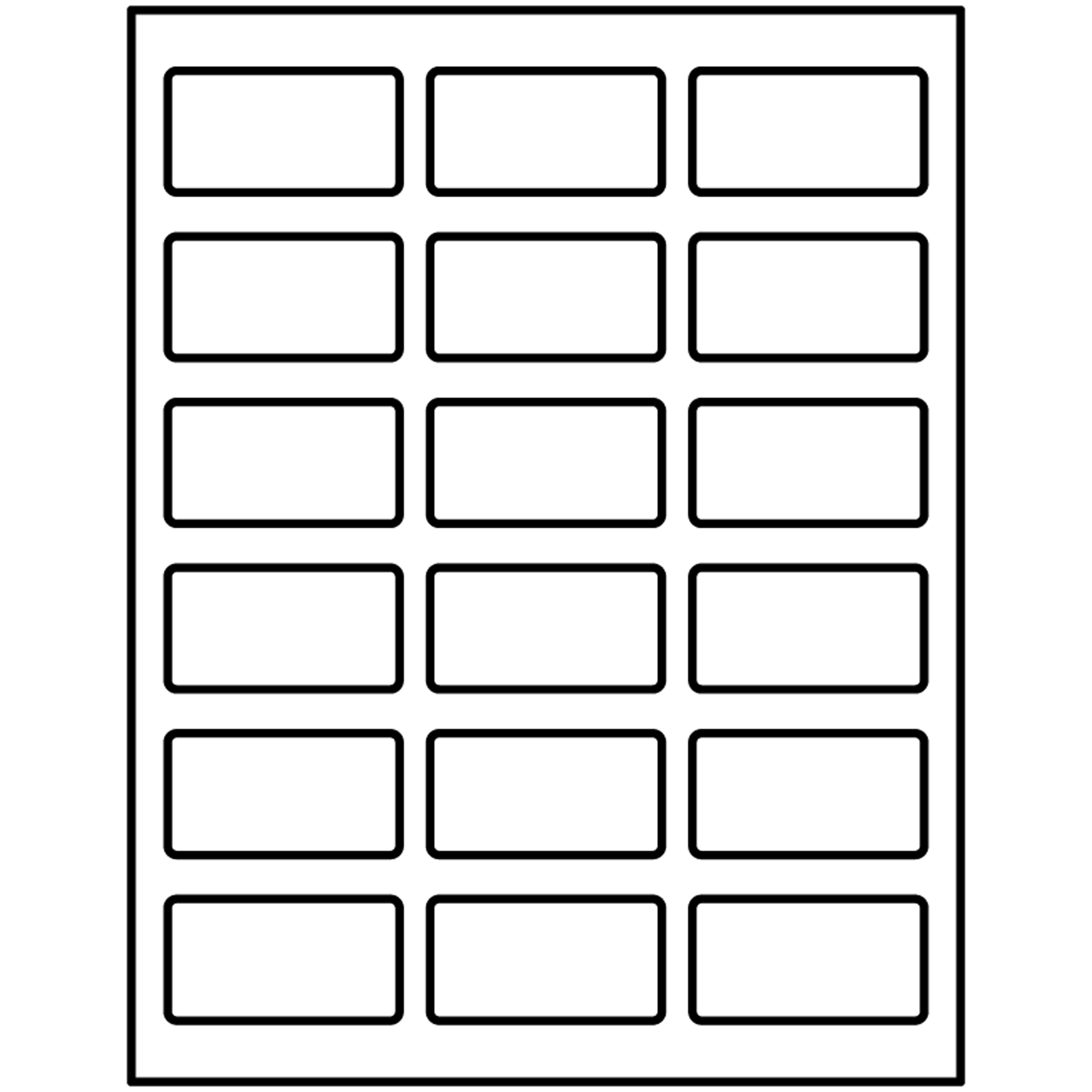Template for Avery Presta® 94227 Rectangle Labels 11/4" x 23/8